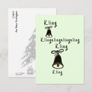 Kerst Kling klingelingeling Melodie minimal kunst Notitiekaartje