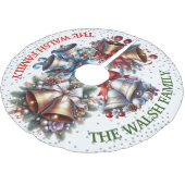 Kerst klokken geborsteld polyester boom skir kerstboom rok (Gekanteld)