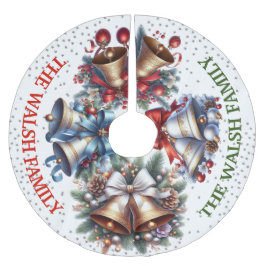 Kerst klokken geborsteld polyester boom skir kerstboom rok