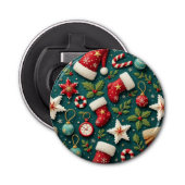 Kerst knop flesopener button flesopener (Voorkant)