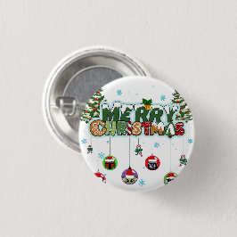 Kerst Knop Ronde Button 3,2 Cm