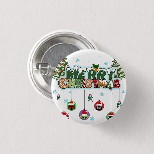 Kerst Knop Ronde Button 3,2 Cm (Voorkant /achterkant)