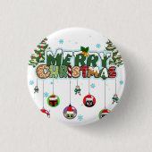 Kerst Knop Ronde Button 3,2 Cm (Voorkant)