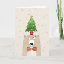 Kerst Knuffel Beer met Kerstboom op Hoofd