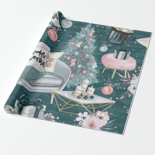 Kerst Knuffel Weer Cadeaupapier (Uitgerold)