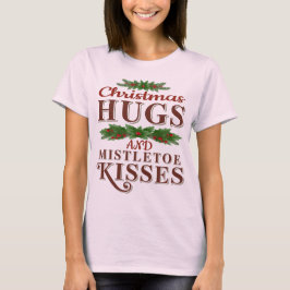 Kerst knuffels en maretak kusjes t-shirt