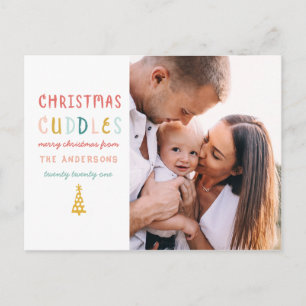 Kerst Knuffels Leuk Kleurrijke Een Foto Feestdagenkaart