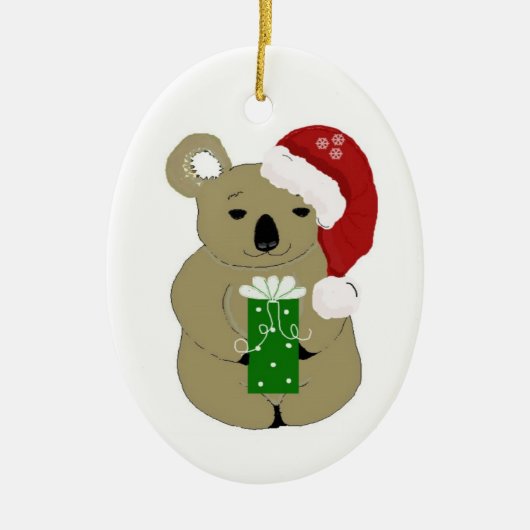Kerst Koala Beer Keramisch Ornament (Voorkant)