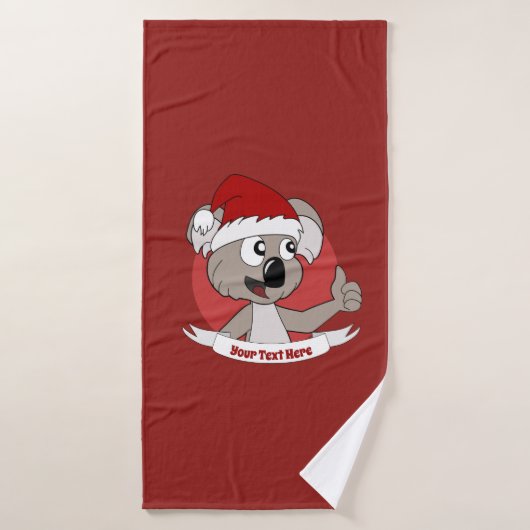 Kerst koala cartoon badhanddoek (Badhanddoek)