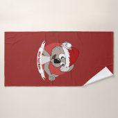 Kerst koala cartoon badhanddoek (Badhanddoek)