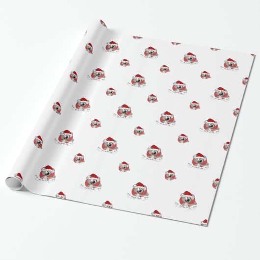 Kerst koala cartoon cadeaupapier (Uitgerold)