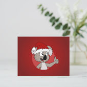 Kerst koala cartoon feestdagenkaart (Staand voorkant)