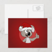 Kerst koala cartoon feestdagenkaart (Voorkant / Achterkant)