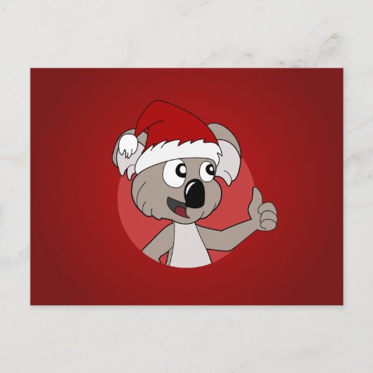Kerst koala cartoon feestdagenkaart (Voorkant)