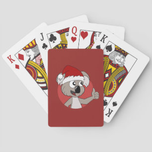 Kerst koala cartoon pokerkaarten