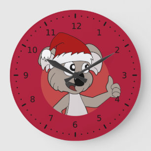 Kerst-koala cartoon Wandklok