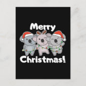 Kerst Koala Dieren Koala's Prettig Kerstfeest Feestdagenkaart (Voorkant)