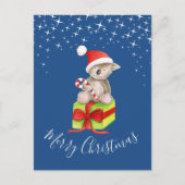 Kerst koala en cadeau whimsy kunst briefkaart (Voorkant)