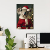 Kerst Koala Kunstprint, Feestelijk Dier, Vakantie Poster (Thuiskantoor)