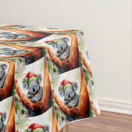 Kerst Koala Santa hoed zittend in Gumtree Tafelkleed