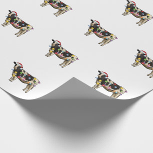 Kerst Koe Boerderij Liefhebber Schattig Kerstman V Cadeaupapier