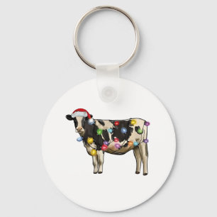 Kerst Koe Boerderij Liefhebber Schattig Kerstman V Sleutelhanger