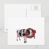 Kerst Koe Briefkaart Sjabloon (Voorkant / Achterkant)