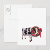 Kerst Koe Briefkaart Sjabloon Verticaal (Voorkant / Achterkant)