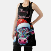 Kerst Koe Bull Santa Hat Mexicaans Seizoensgebonde Schort (Insitu)