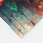 Kerst Koe Bull Skull Poinsettias Veren Fleece Deken (Hoek)