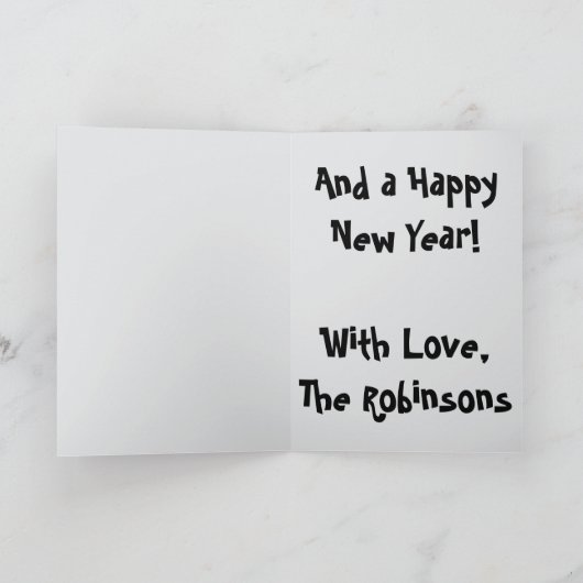 Kerst Koe Bull w / Santa Hat Kerst Kaart (Binnen)