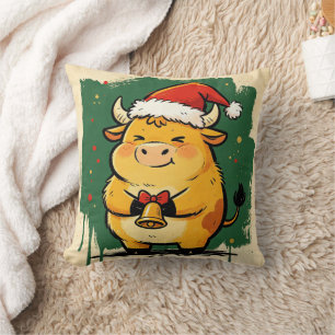 Kerst Koe Chinese Dierriem Teken Os Worp Kussen