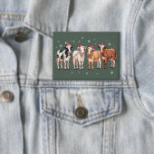 Kerst Koe Liefhebber Cadeau Grappige Vakantie Boer Button (Insitu)