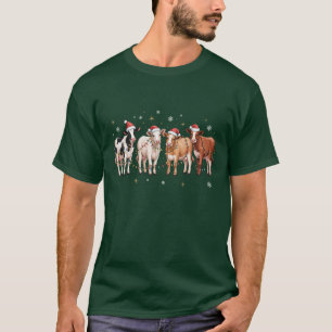 Kerst Koe Liefhebber Cadeau Grappige Vakantie Boer T-shirt