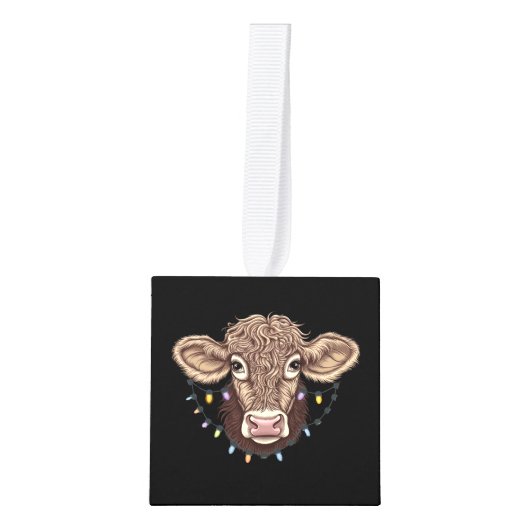 Kerst Koe Lover Lights Boerderij Boer Xmas Decoratie (Voorkant)