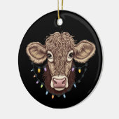 Kerst Koe Lover Lights Boerderij Boer Xmas Keramisch Ornament (Links)