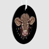 Kerst Koe Lover Lights Boerderij Boer Xmas Ornament (voorkant)