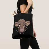 Kerst Koe Lover Lights Boerderij Boer Xmas Tote Bag (Dichtbij)