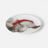 Kerst Koe met Santa Hat Papieren Bordje (Gekanteld)