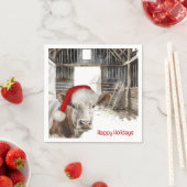 Kerst Koe met Santa Hat Servet (Insitu)