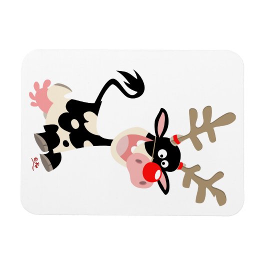 Kerst Koe of rendieren? Flexibele magneet (Horizontaal)