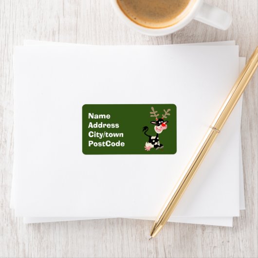 Kerst Koe of rendieren? Retourlabel Etiket (Insitu)