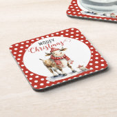 Kerst Koe Pun Bier Onderzetter (Linkerzijde)