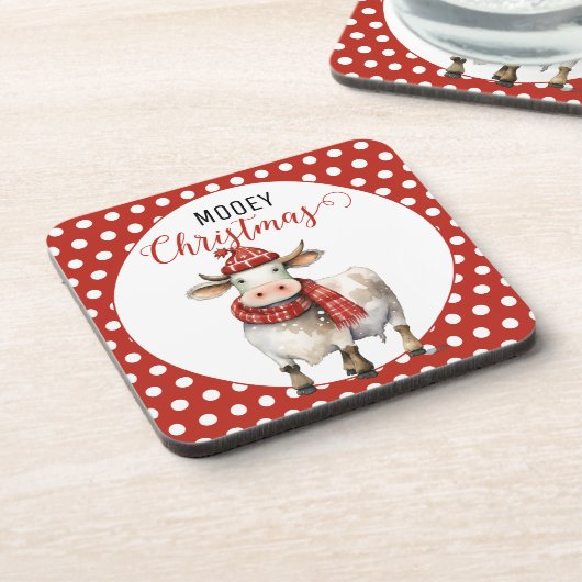 Kerst Koe Pun Bier Onderzetter (Linkerzijde)