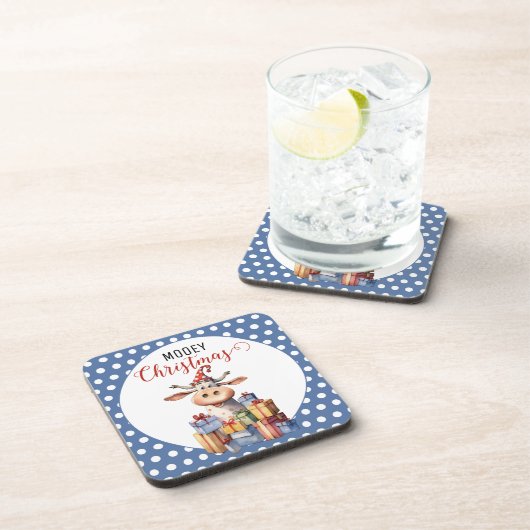 Kerst Koe Pun Bier Onderzetter (Rechterzijde)
