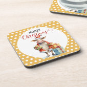 Kerst Koe Pun Bier Onderzetter (Linkerzijde)