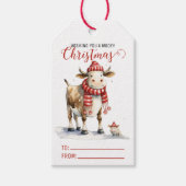 Kerst Koe Pun Cadeaulabel (Voorkant)