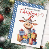 Kerst Koe Pun Feestdagenkaart