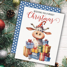 Kerst Koe Pun Feestdagenkaart