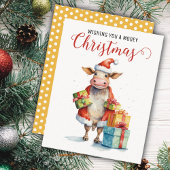 Kerst Koe Pun Feestdagenkaart